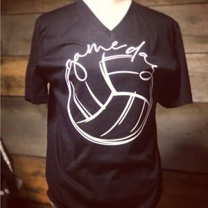 Black V neck volleyball tee